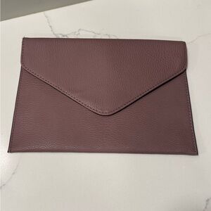 Big Buddha Purple Pebbled Leather Envelop Clutch